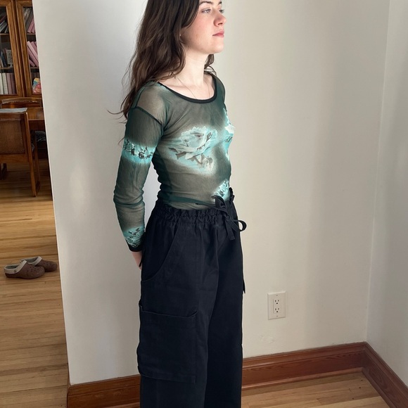 Jean Paul Gaultier Floral Long sleeve Mesh Top - Picture 4 of 8